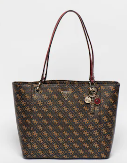 geantă shopper bag Guess cu imprimeu logo stil Neverfull Louis Vuitton
