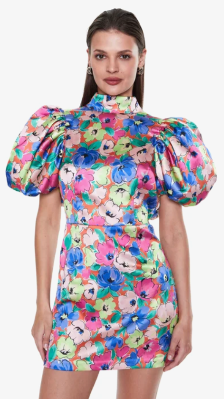 rochie cu imprimeu floral colorat